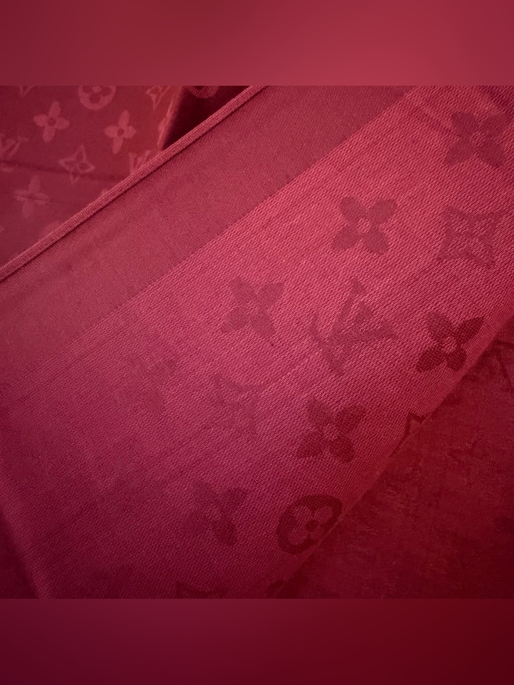 Monogram Cashmere Silk Blend Shawl / Scarf - Picture 7 of 8